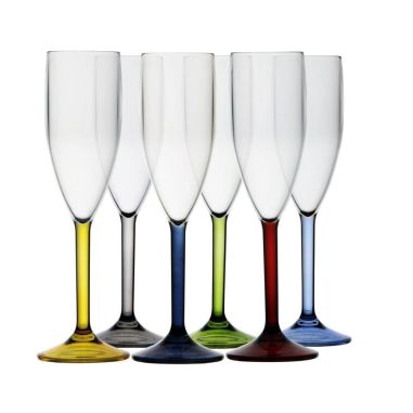 PARTY бокал для шампанского с цветным основанием, набор 6 шт.