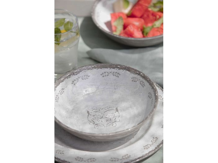 LOVE тарелка десертная с рисунком, цвета слоновой кости набор 6 шт.