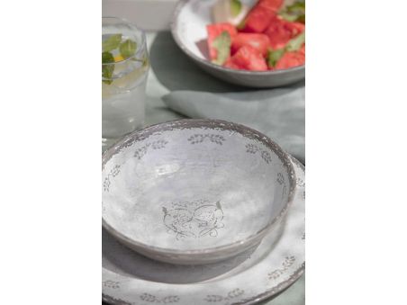 LOVE тарелка десертная с рисунком, цвета слоновой кости набор 6 шт.