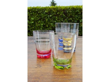 PARTY Скляноки для содової з кольоровим заснуванням, набір 6 шт.
