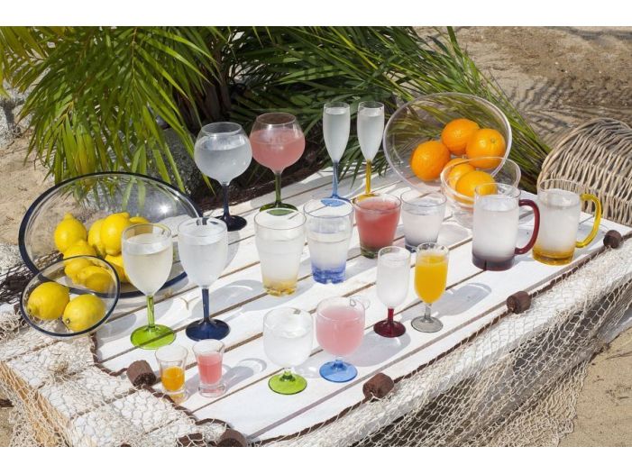 PARTY Скляноки для содової з кольоровим заснуванням, набір 6 шт.