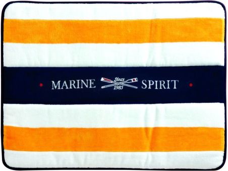 SPIRIT Килимок у душову з нековзною основою 60x45 см., білий з жовтими смугами