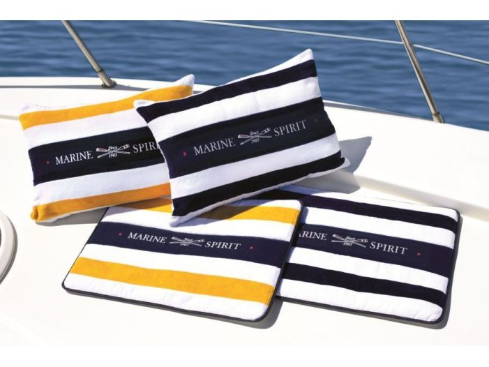 SPIRIT Килимок у душову з нековзною основою 60x45 см., білий з жовтими смугами