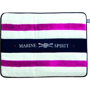 SPIRIT Душевой коврик с нескользящей основой, белый с фиолетовыми полосами