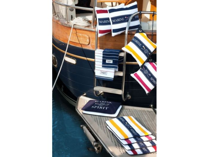 SPIRIT Душевой коврик с нескользящей основой, белый с фиолетовыми полосами