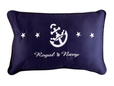 ROYAL Подушка декоративная, синяя с якорем или звездой, 60 x 40 см