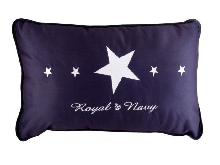 ROYAL Подушка декоративная, синяя с якорем или звездой, 60 x 40 см