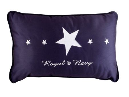 ROYAL Подушка декоративная, синяя с якорем или звездой, 60 x 40 см