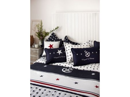 ROYAL Подушка декоративная, синяя с якорем или звездой, 60 x 40 см