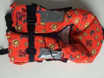 Жилет спасательный детский TYPHOON ISO 3-10кг (оранжевый с самолётами)