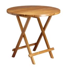 Складной стол из тикового дерева круглий