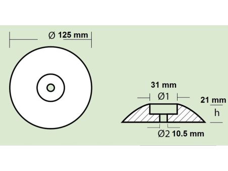 Анод для транцев или перо руля 00104