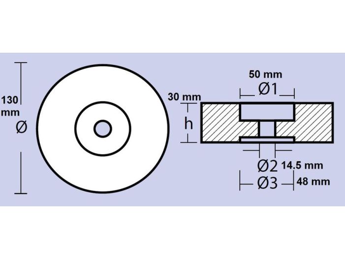 Анод транца или корпуса 00130