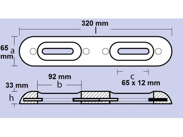 Анод транца или корпуса с регулируемыми отверстиями 00270E
