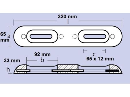 Анод транца или корпуса с регулируемыми отверстиями 00270E