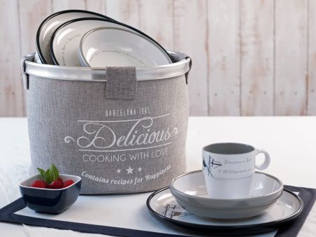 WELCOME набор посуды с нескользящей основой на 6 персон, 24 предмета WELCOME набор посуды с нескользящей основой на 6 персон, 24 предмета