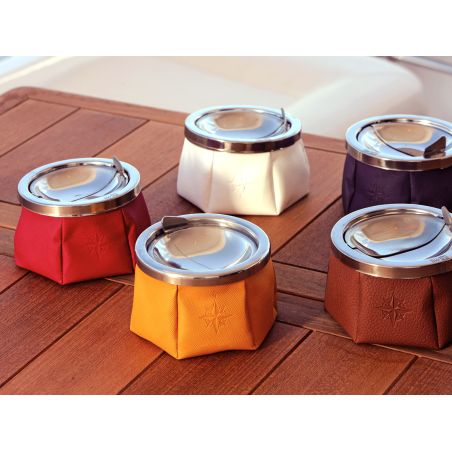 WINDPROOF Wind Rose попільничка біла з трояндою вітрів, замінник шкіри