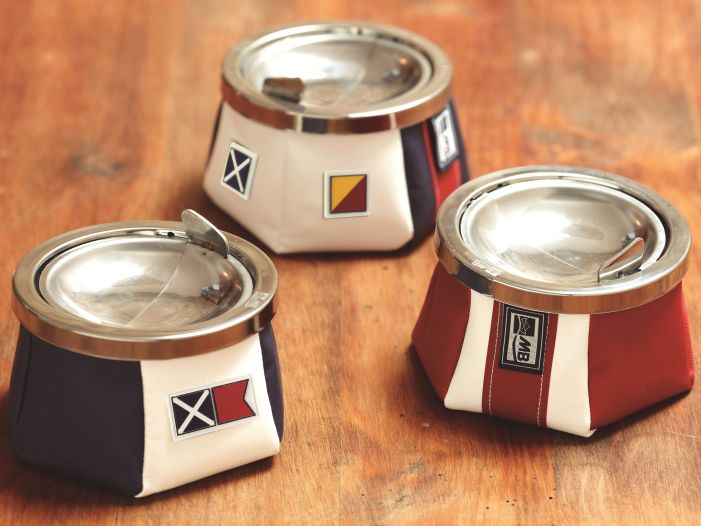 WINDPROOF Sport Blue попільничка синя з прапорцями, замінник шкіри