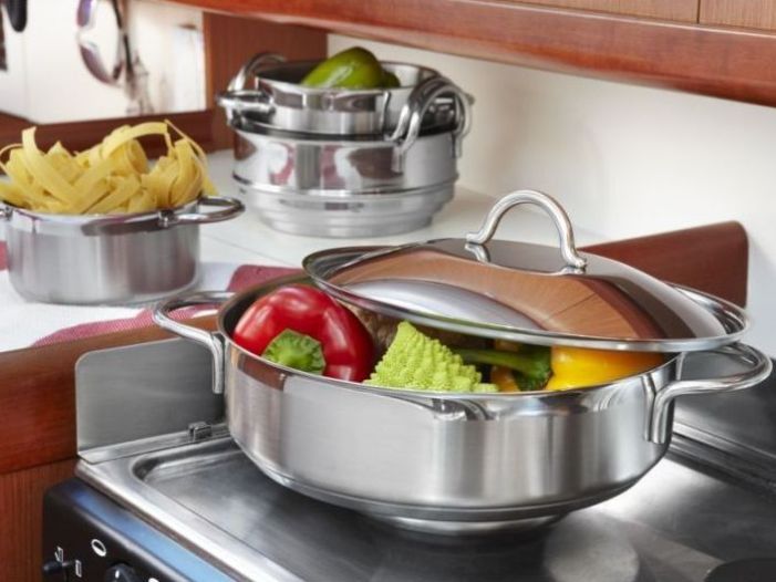 KITCHEN Набор кастрюль 6 предметов, нержавеющая сталь.