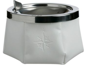 WINDPROOF Wind Rose попільничка біла з трояндою вітрів, замінник шкіри