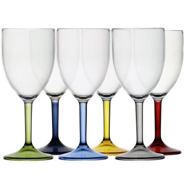 PARTY бокал для воды/вина, цветное основание, набор 6 шт