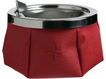 WINDPROOF Wind Rose пепельница красная с розой ветров, заменитель кожи