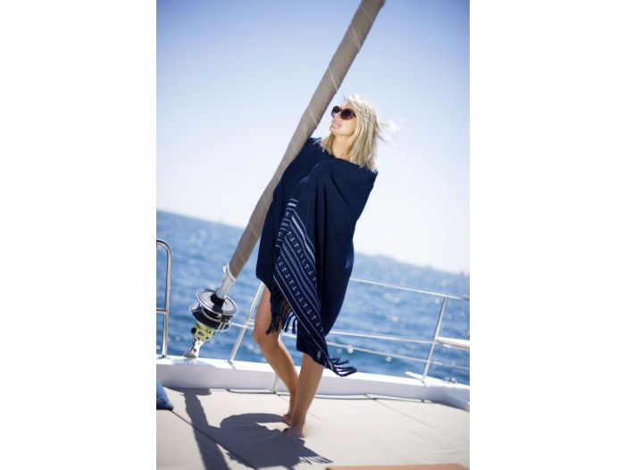 SANTORINI Anchors Blue пляжний рушник, 180 x 100 см.