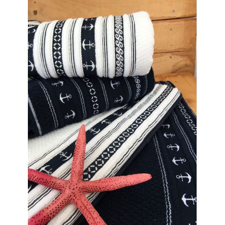 SANTORINI Килимок у душову "Blue Anchors" 60x45 см., з нековзною основою