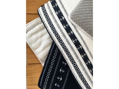 SANTORINI Килимок у душову "White Anchors" 60x45 см., з нековзною основою