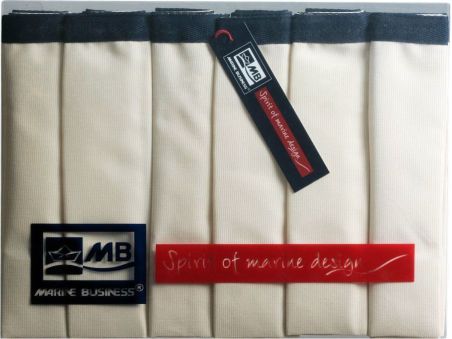 WATERPROOF Коврики под тарелки водоотталкивающие, бежевые с синим бортом