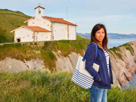 BATELA Пляжна сумка Blue Stripes S