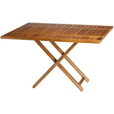 TEAK Тиковый раскладывающийся складной стол, прямоугольный 120 х 80 см. (120 х 40 см.)