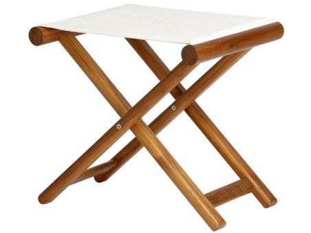 TEAK Складывающийся тиковый табурет, Star White