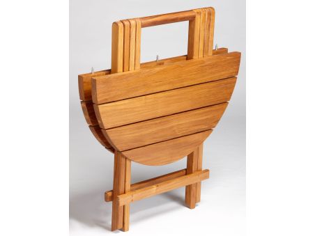 Складной стол из тикового дерева круглий Складной стол из тикового дерева круглий