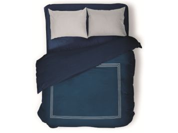 SANTORINI двоспальна ковдра 270x240, темно-синя 100% бавовна