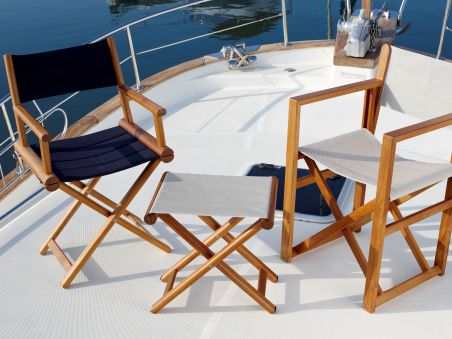 TEAK Складывающийся тиковый стул со спинкой, Blue Navy TEAK Складывающийся тиковый стул со спинкой, Blue Navy