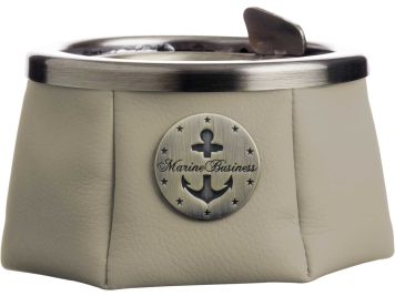WINDPROOF Premium пепельница белая с якорем , заменитель кожи