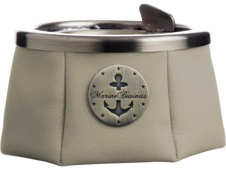 WINDPROOF Premium Anchor пепельница светло-серая с якорем, заменитель кожи