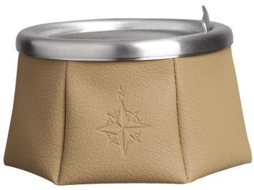 WINDPROOF Wind Rose попільничка коричнева з трояндою вітрів, , замінник шкіри