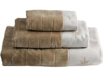 FREE STYLE Комплект 3 рушники, бежеві, 140x70, 100x50, 50x33 см