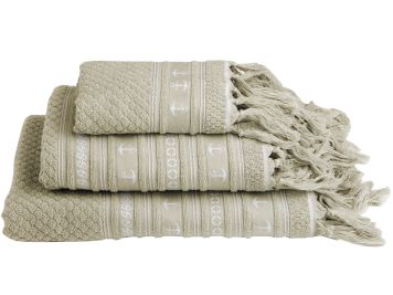 SANTORINI Ecru Anchors комплект 3 рушники, 140x70, 100x50, 50x33 см.