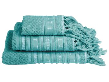 SANTORINI Aqua Anchors комплект 3 рушники, 140x70, 100x50, 50x33 см.