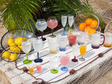 PARTY Набор бокалов для вина с цветным основанием, 6 шт.