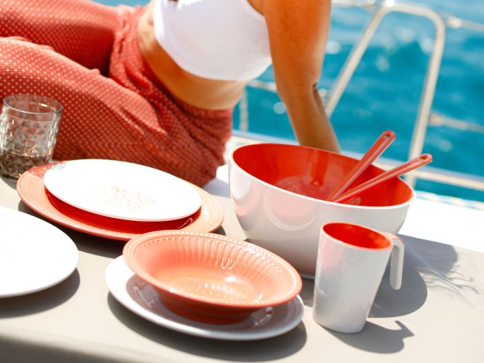 SUMMER Coral салатниця зі столовими приборами ☀