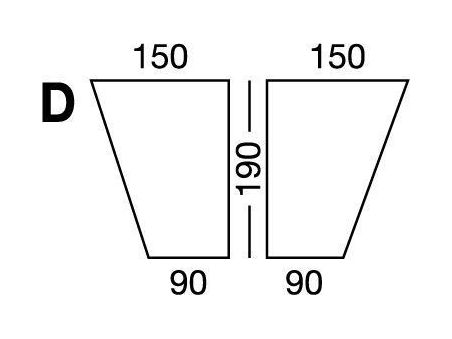Простынка на резинке, форма кровати по схеме D, Beige