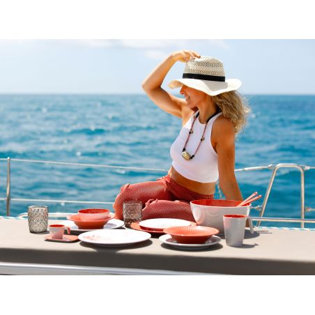 SUMMER Coral салатниця зі столовими приборами ☀