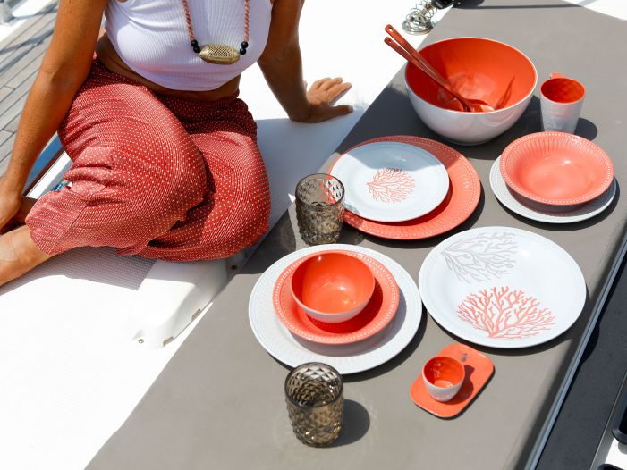 SUMMER Coral салатниця зі столовими приборами ☀