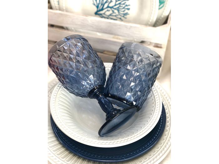 HARMONY граненые стаканы для сока / воды, синие набор 6 шт.