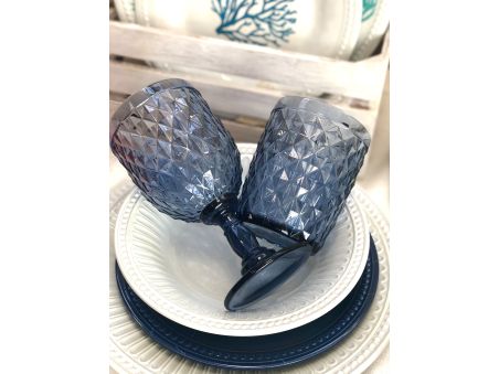 HARMONY граненые стаканы для сока / воды, синие набор 6 шт.