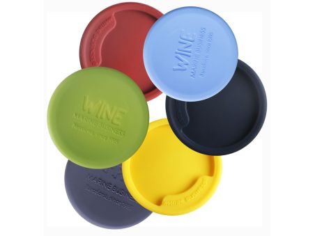 PARTY набор разноцветных нескользящих накладок на винные бокалы, набор 6 шт.